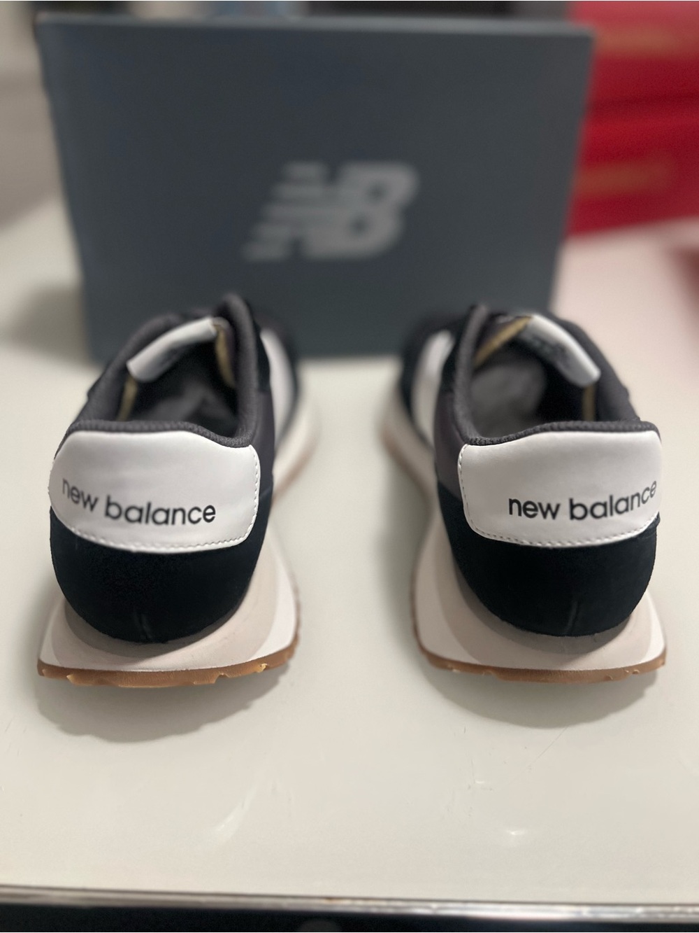 New Balance Women’s Retro Runner Sneakers in Black, Gray and White - Picture 4 of 8